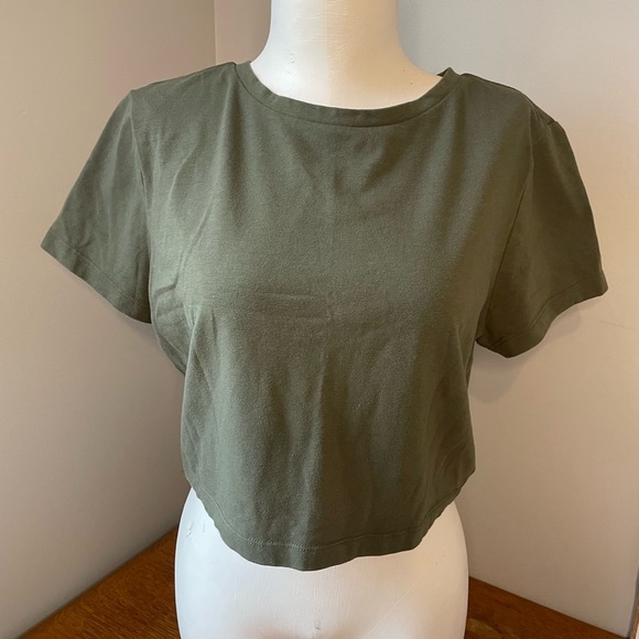 Wild Fable Women's Cropped Tee Size XL Olive Green Short Sleeve EUC Y2K 90s 00s - Picture 12 of 14